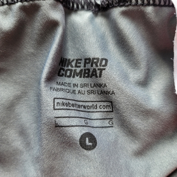 Nike Pro Combat Leggings Youth L Large Gray Black Pull On - Picture 5 of 6